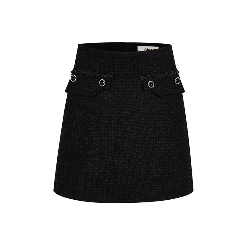 French black and white lace collar short coat set