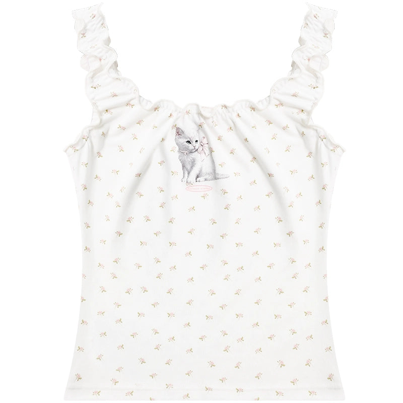 Sleeveless Rabbit Print Top