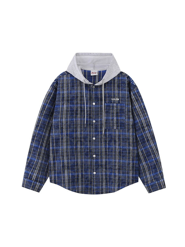 Lockere, distressed karierte Hemdjacke