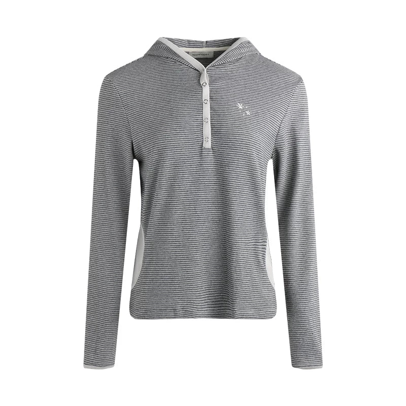 Striped Hooded Color-Block Top