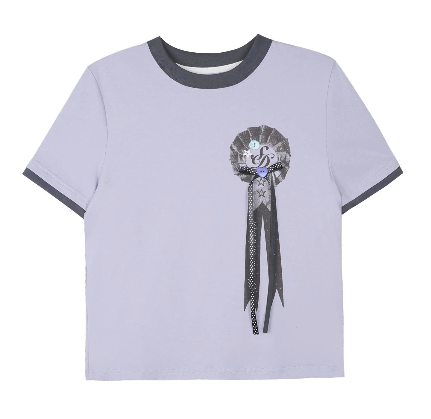 Chemisier à ruban floral violet clair
