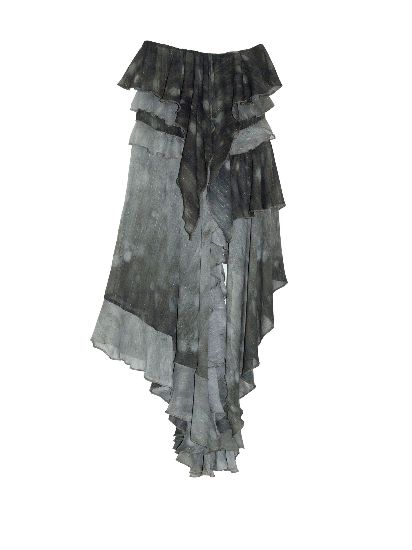 Misty Forest Chiffon Ruffle Skirt
