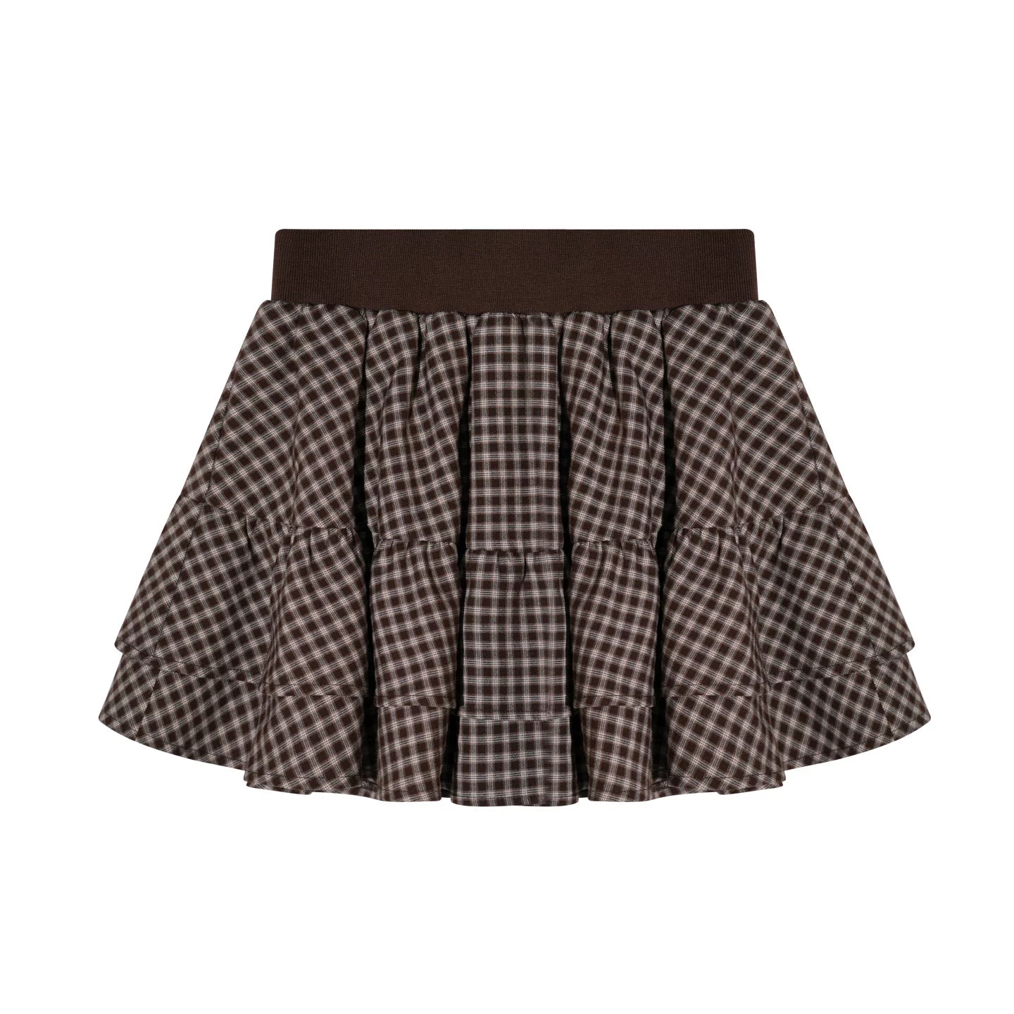 Plaid Melard Knit Top Skirt Set-Up