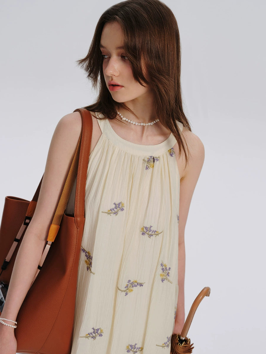 프렌치 디찌 홀터넥 슬립 드레스