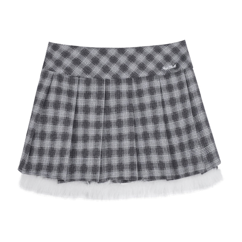 Plush Plaid Skirt