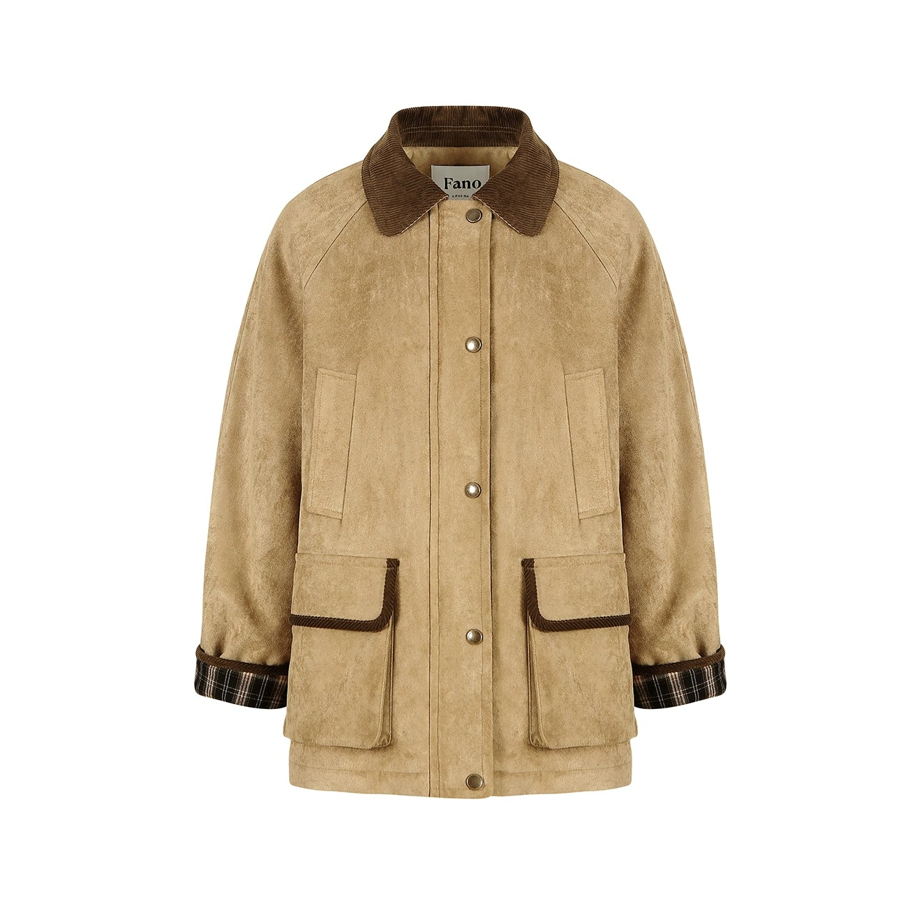 Suede Cotton Plaid Jacket