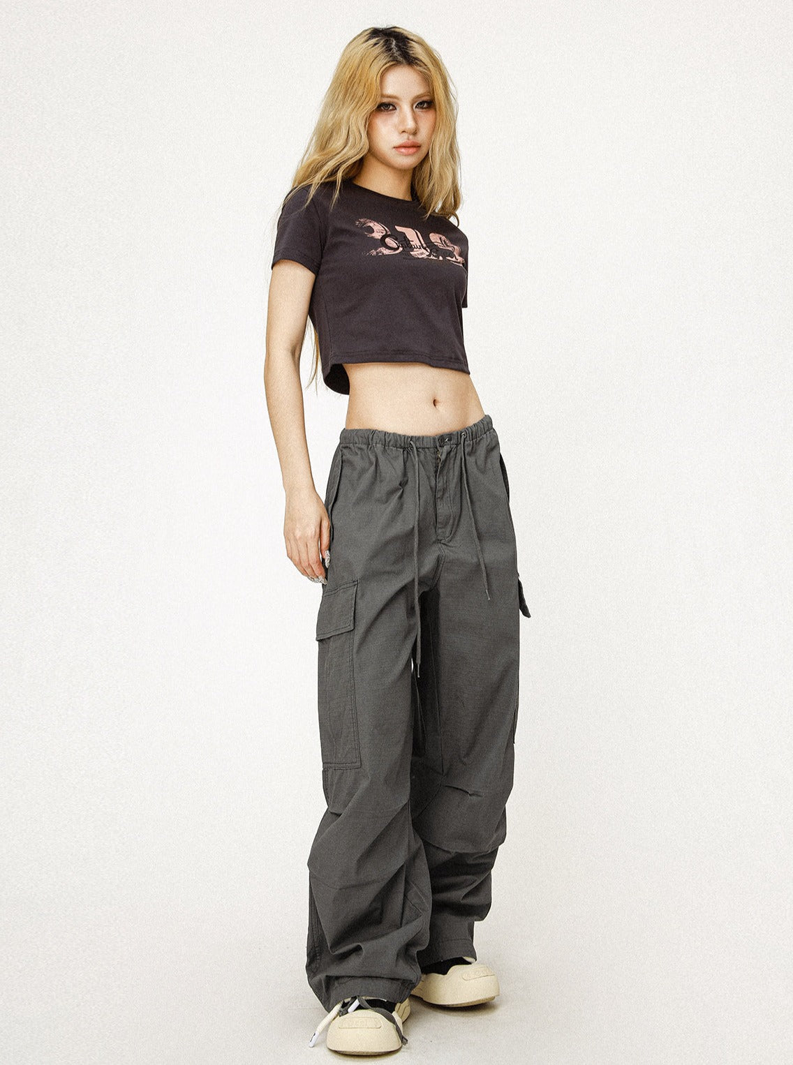 Retro Gray Cargo Pants