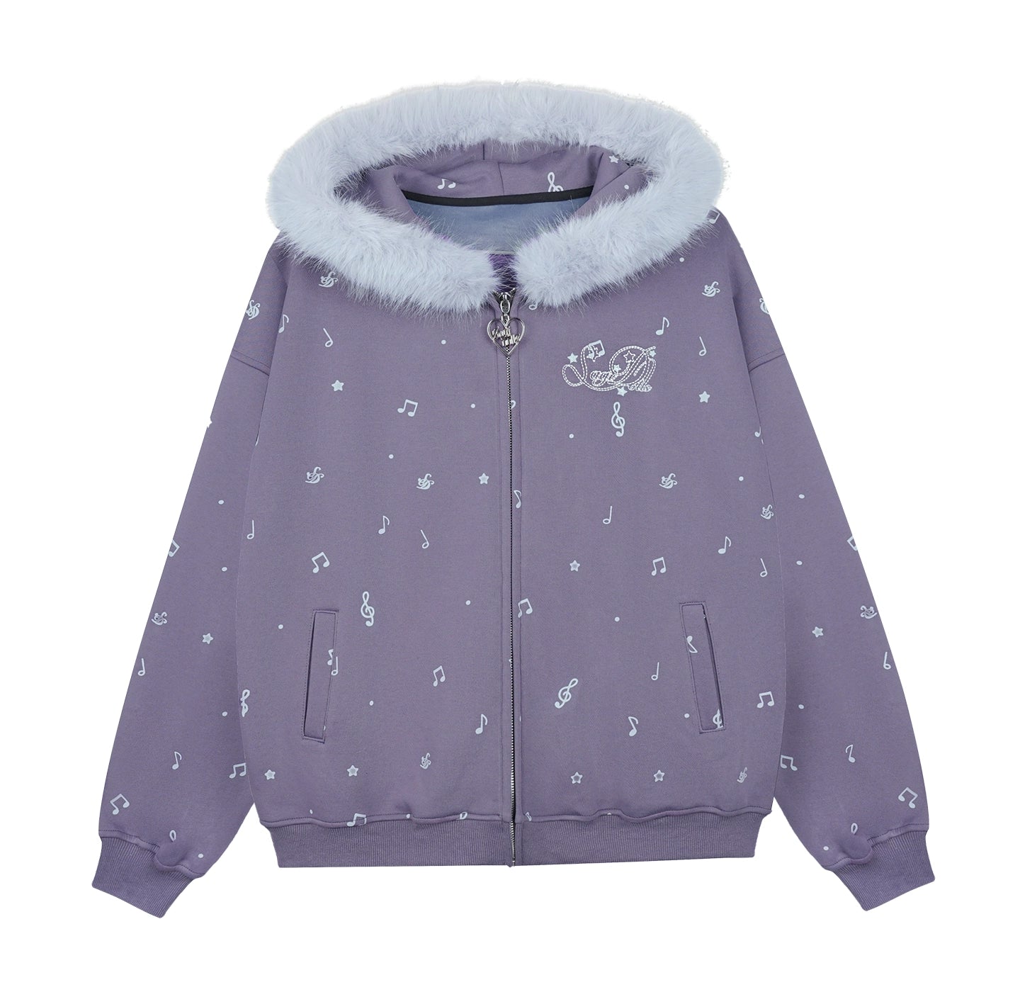 Purple Fleece Hooded Jacket
