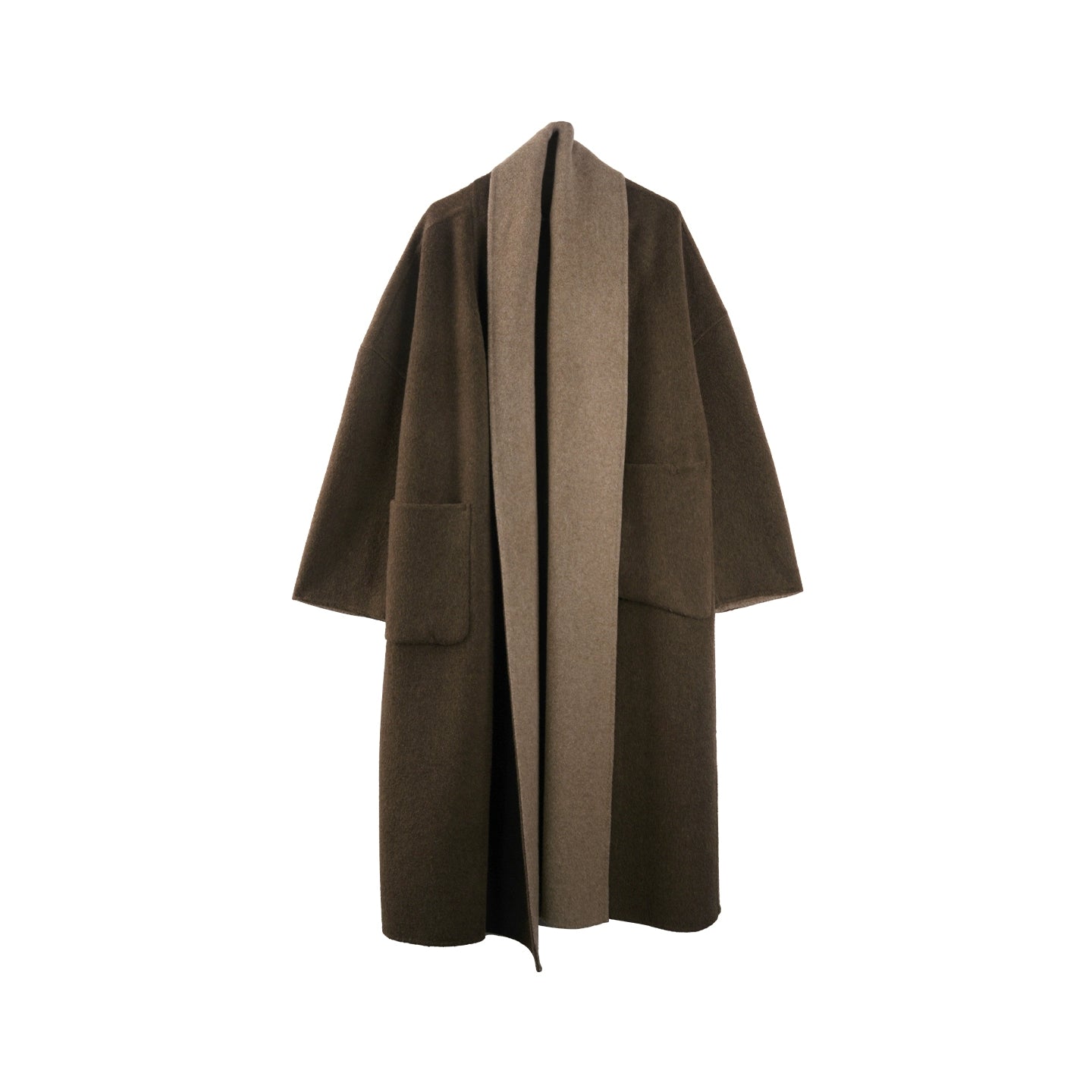 Woolen Scarf Collar Reversible Coat