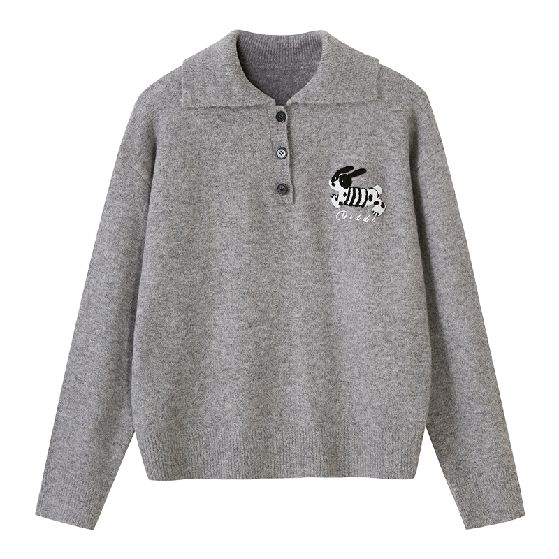 Pull en tricot polo décontracté