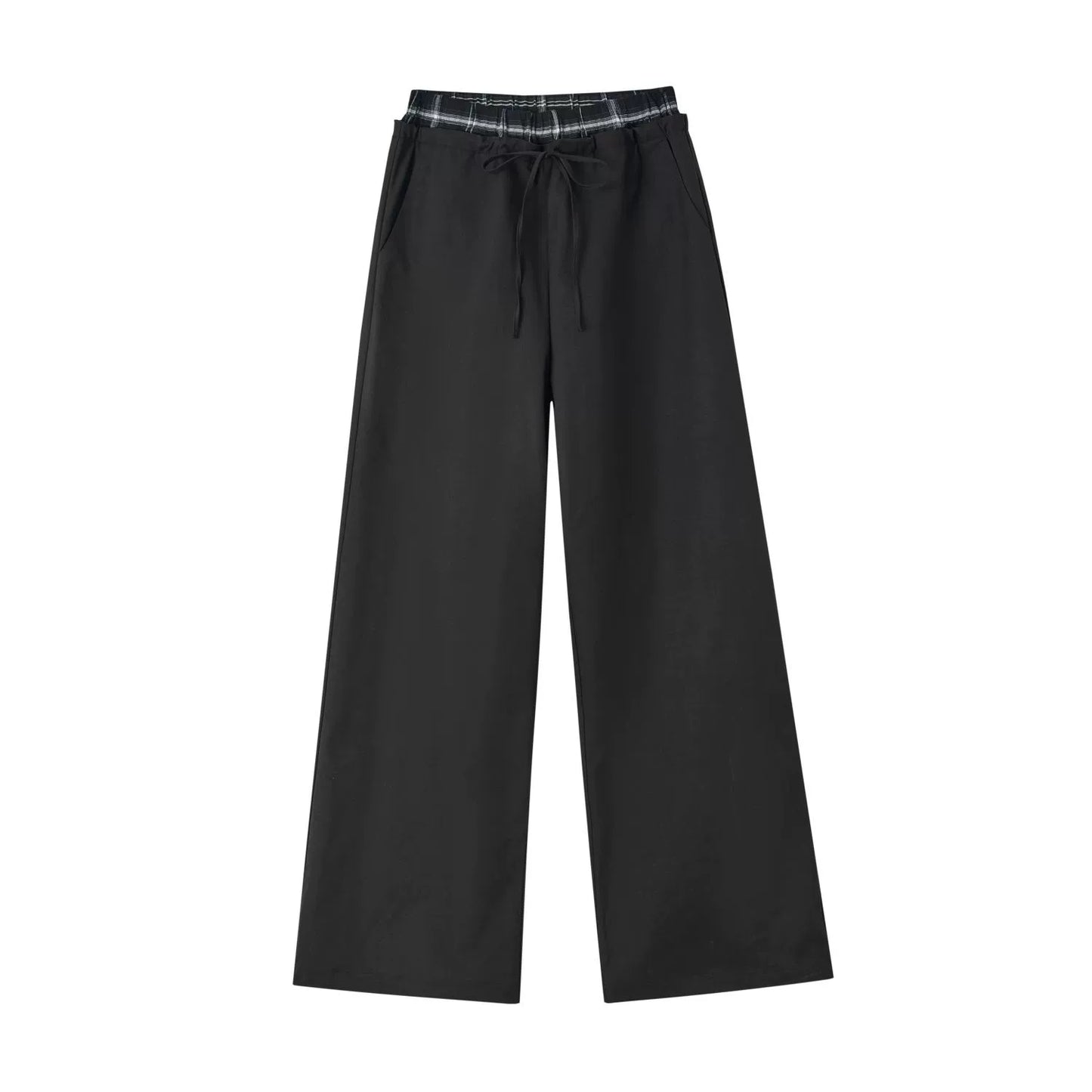 Double-Waistband Wide-Leg Trousers
