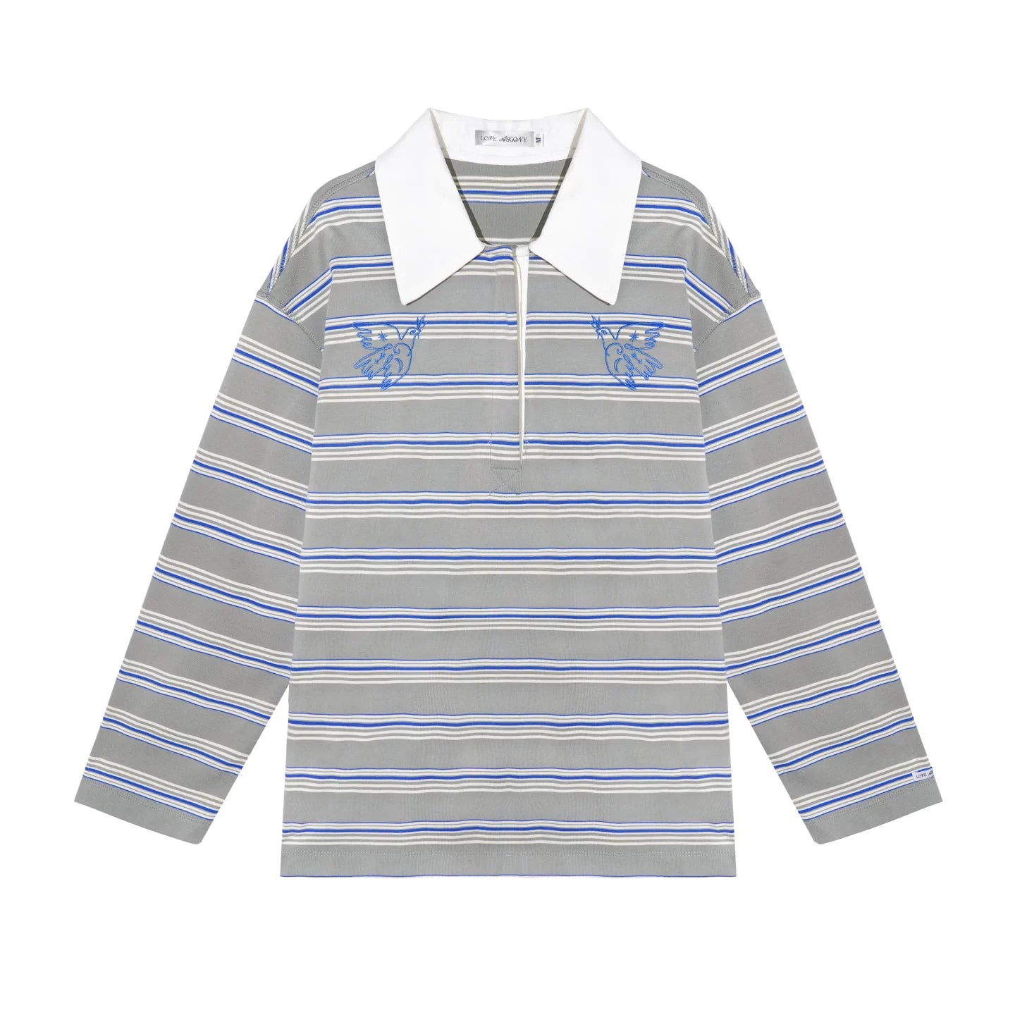 American Patchwork Striped Polo Blouse