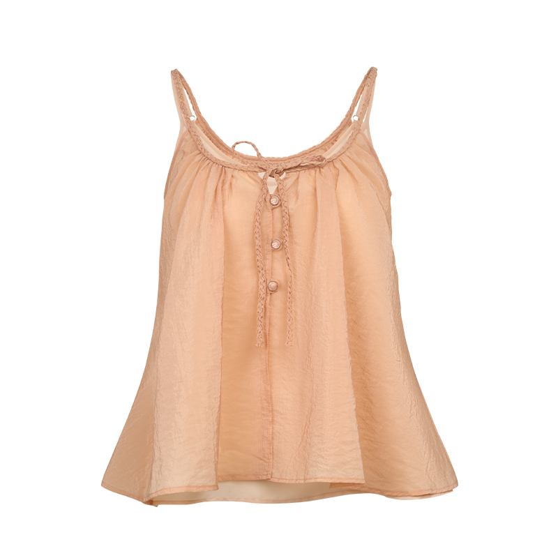 White Lace-up Camisole Set