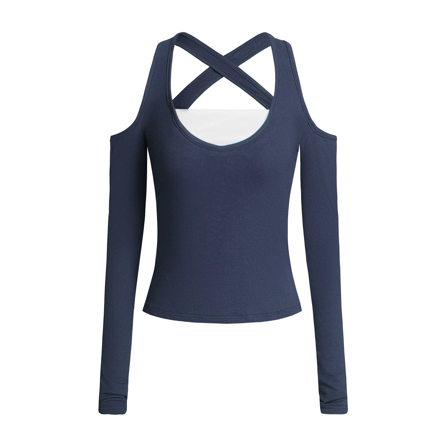 오프숄더 홀터넥 탑