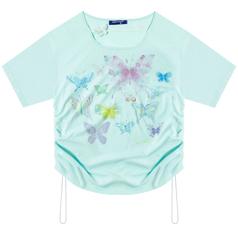 Retro Butterfly Print T-Shirt