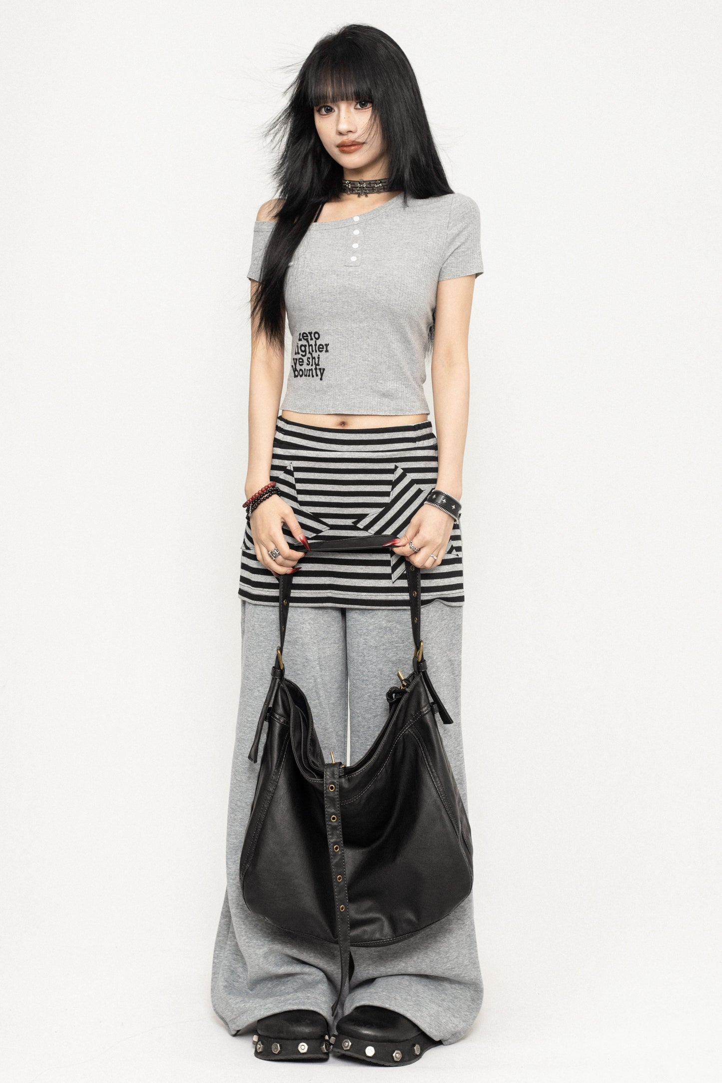 Casual Striped Wide-Leg Pants