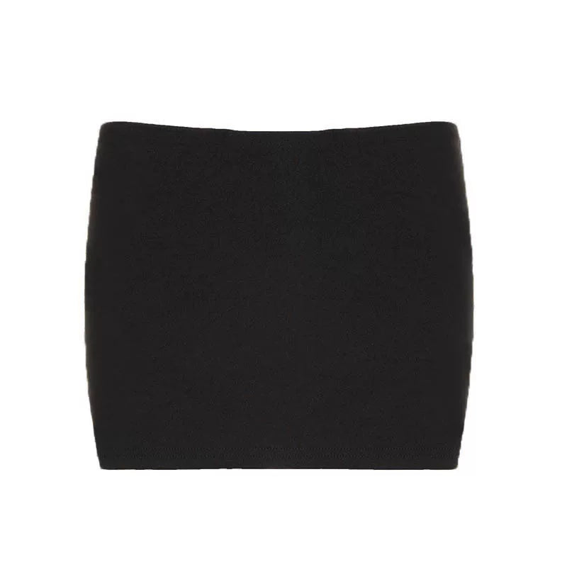 Solid Color Elastic Skirt