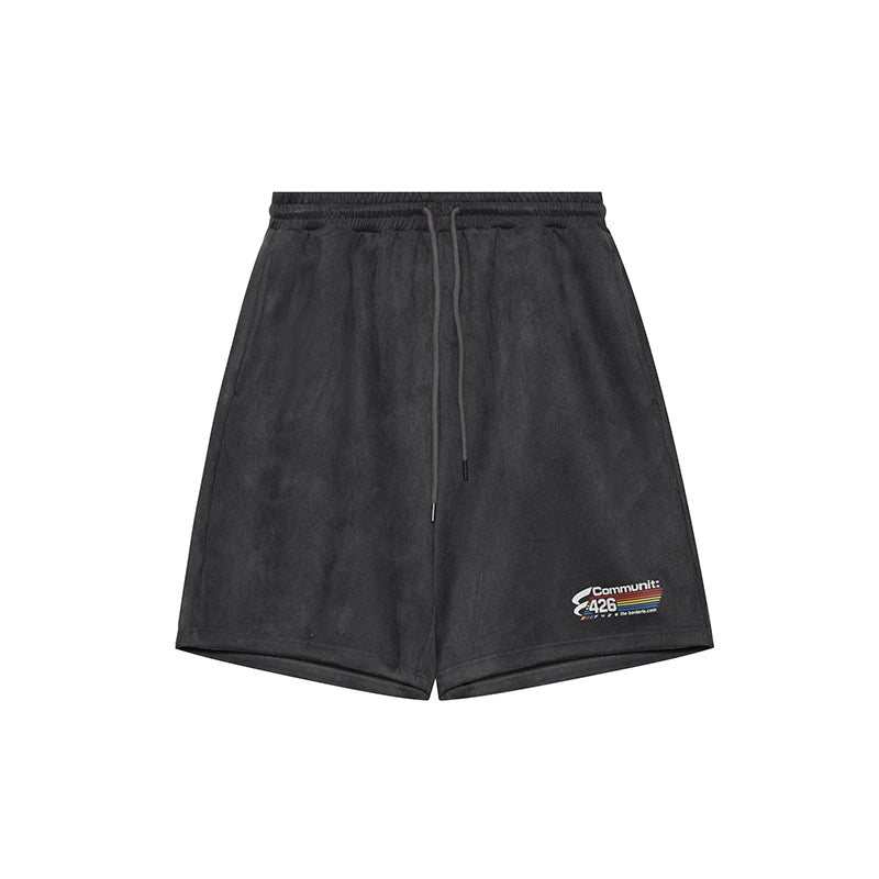 Imitation Suede Vest Short Sleeve Suit Set-Up