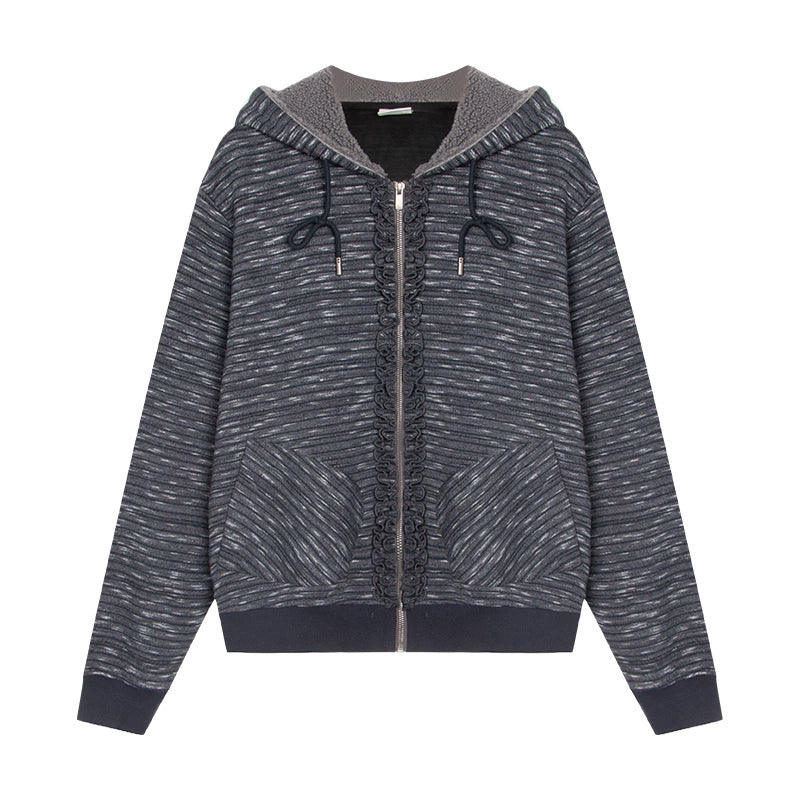 Fungus Edge Lambswool Hooded Cardigan