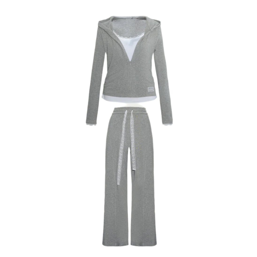 Casual Knit Top & Wide-Leg Pants Set