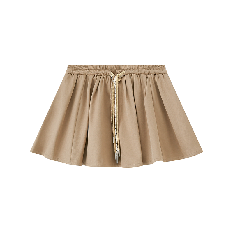Elastic Tie-Up Puffy Skirt