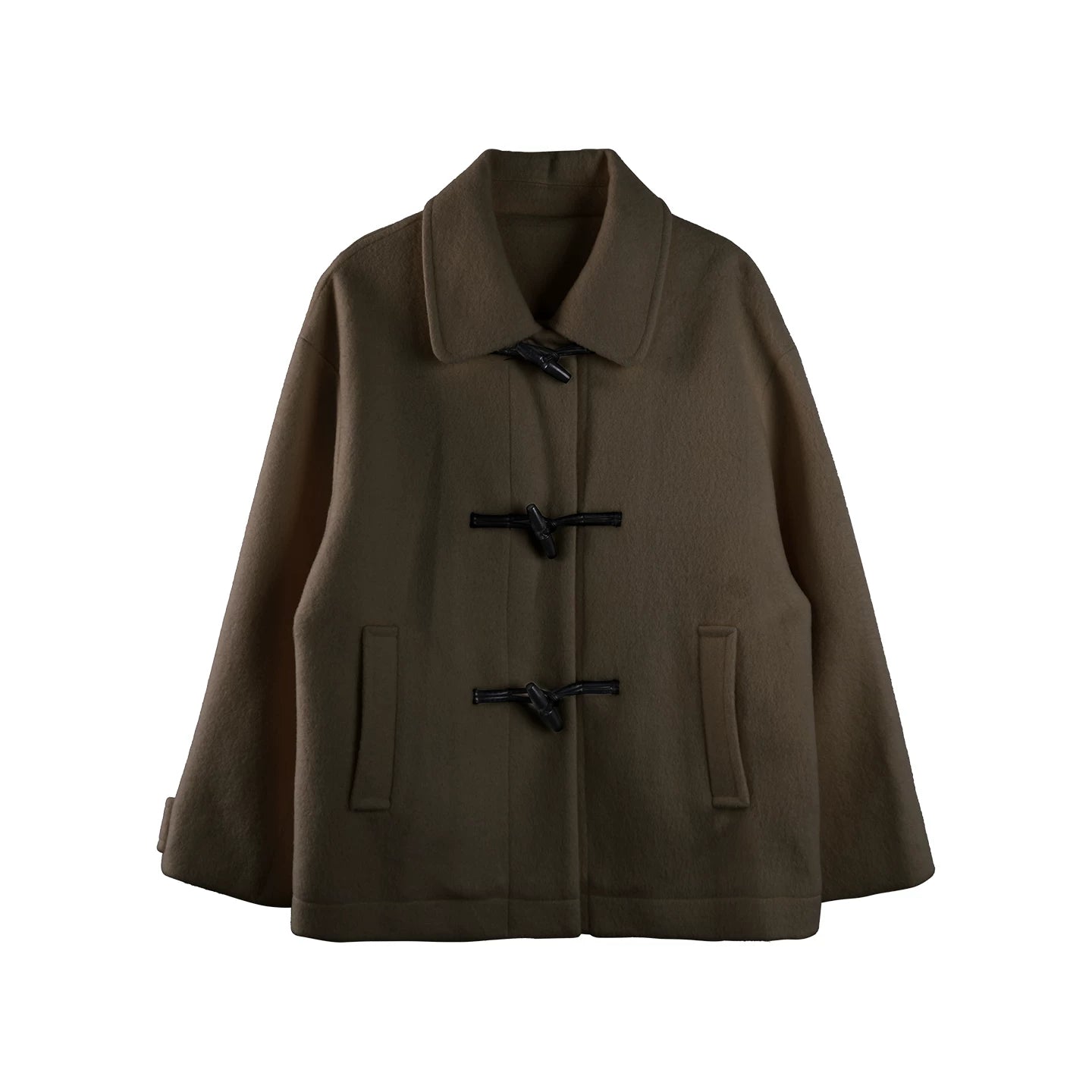 Gray Lapel Woolen Coat