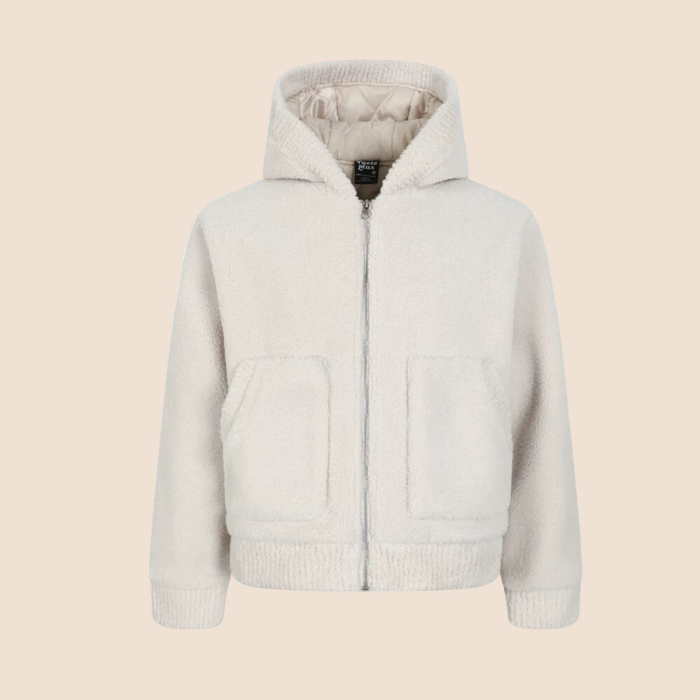 Imitation Lamb Wool Hooded Jacket