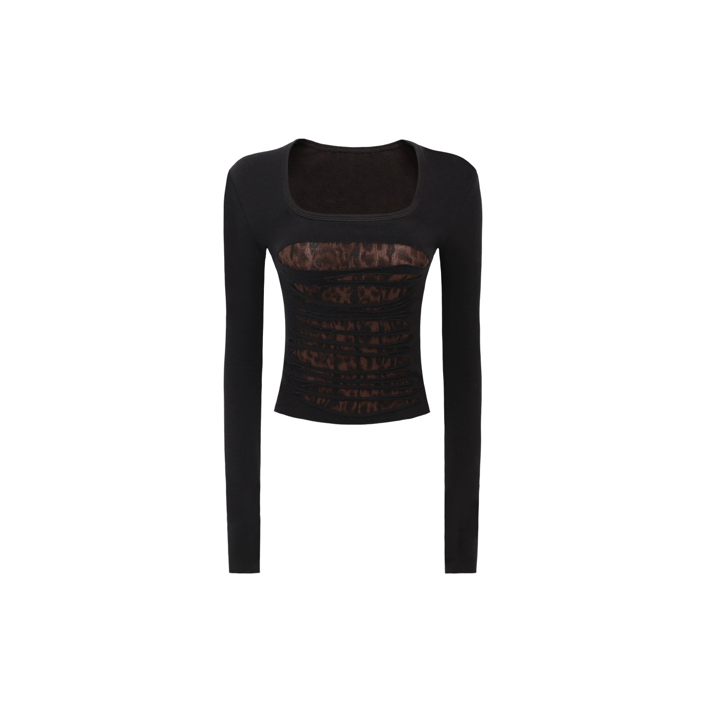 Slim-Fit Ripped Square-Neck Top