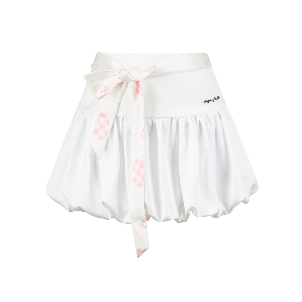 Love Print Flower Bud Skirt