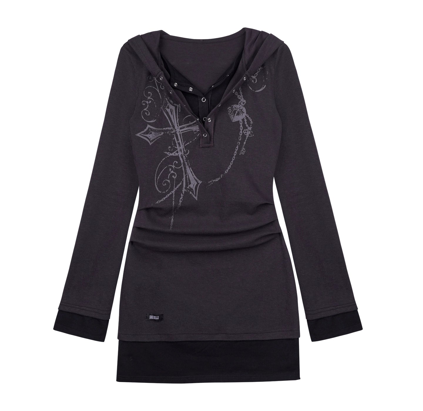 Slim Cross Hoodie Dress