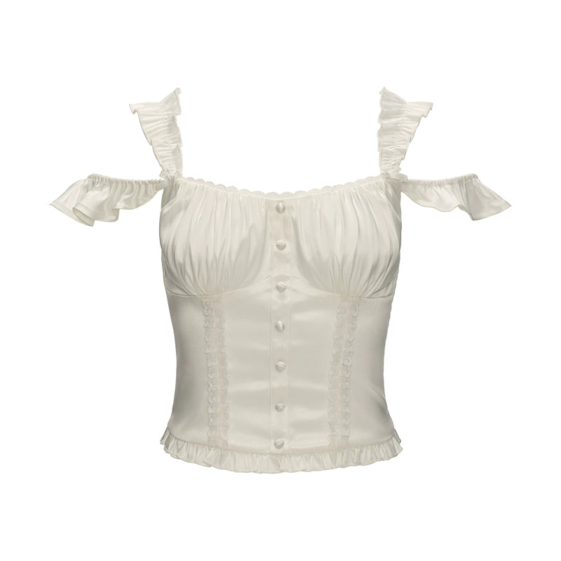 Summer Satin Pleated Camisole