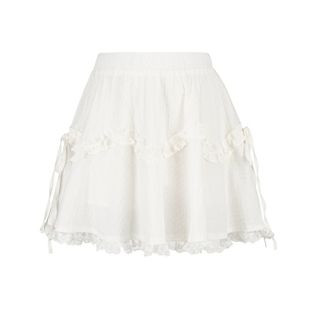 Pinch Pleated Wood Ear Skirt