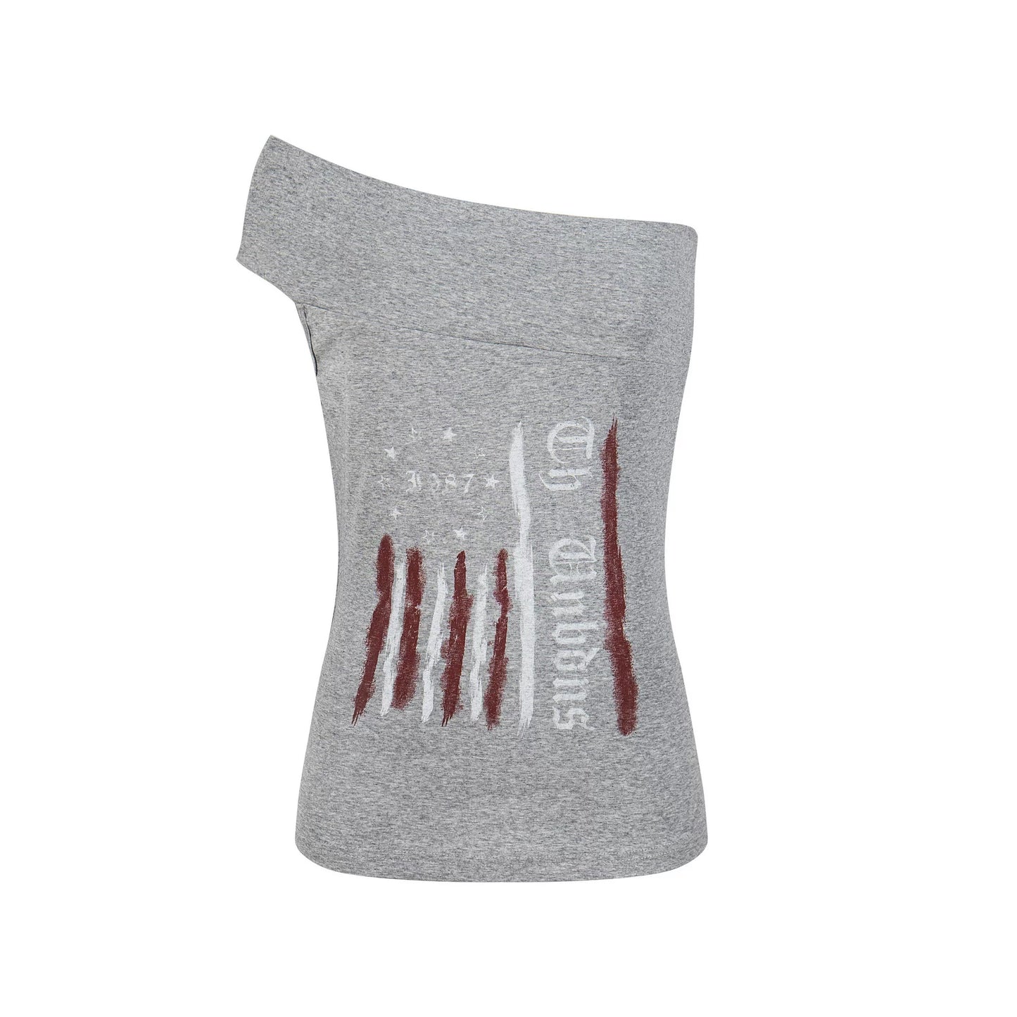 Retro Off-Shoulder Slim T-Shirt