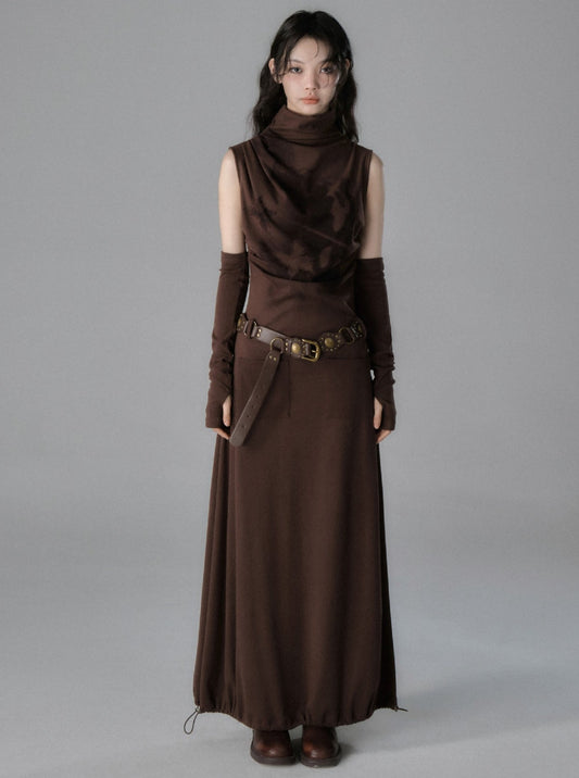 high-neck pocket dress