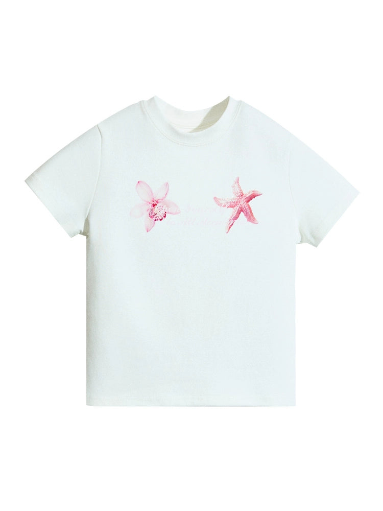 Pink Square Shoulder Tee