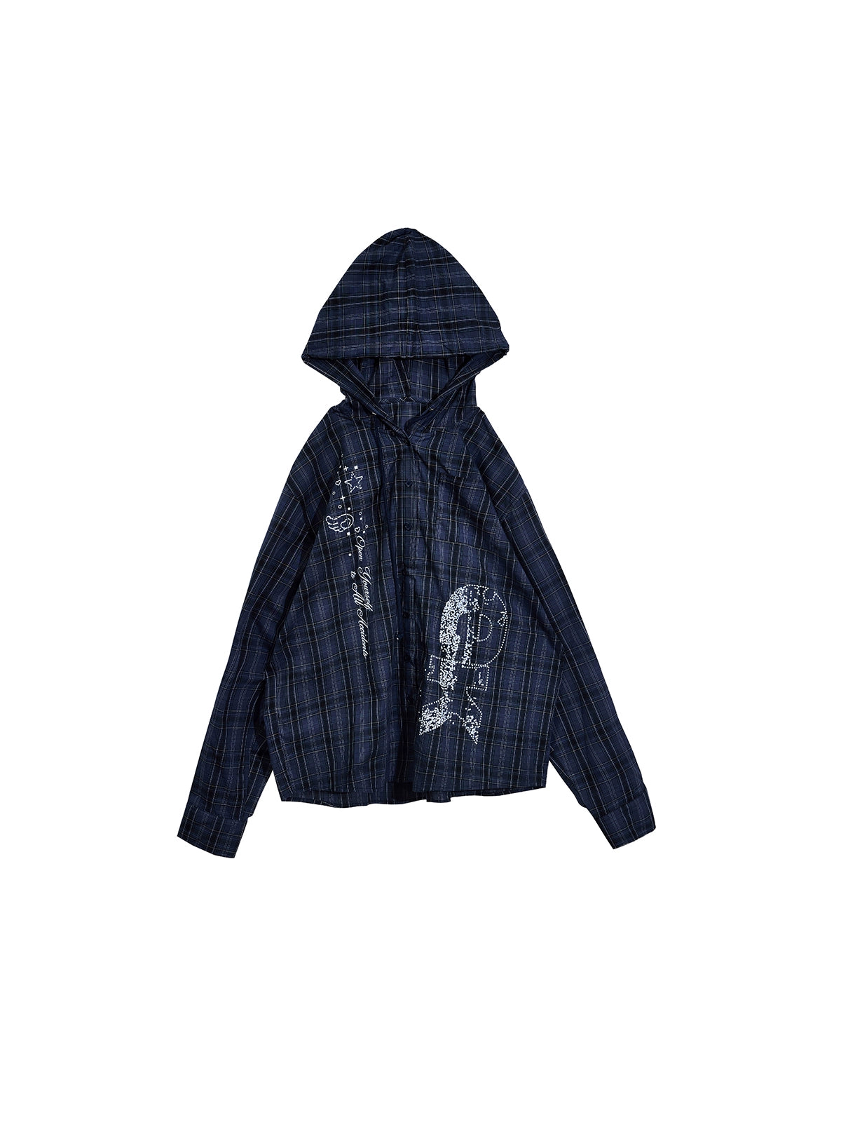 Hooded Plaid Lightweight Loose Jacket