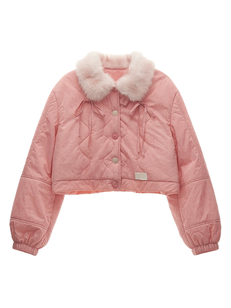 Schleifen-Detail Winterkurzjacke