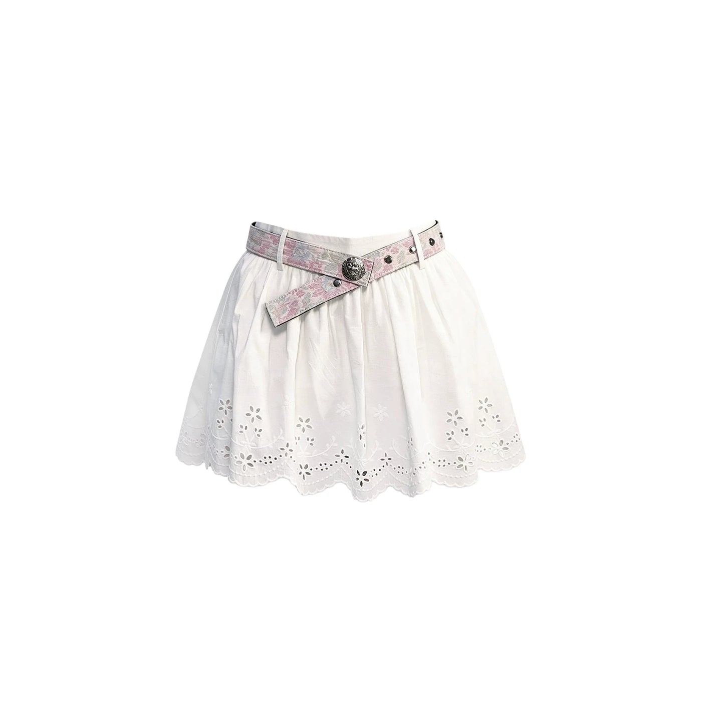Hollow Embroidery A-Line Skirt