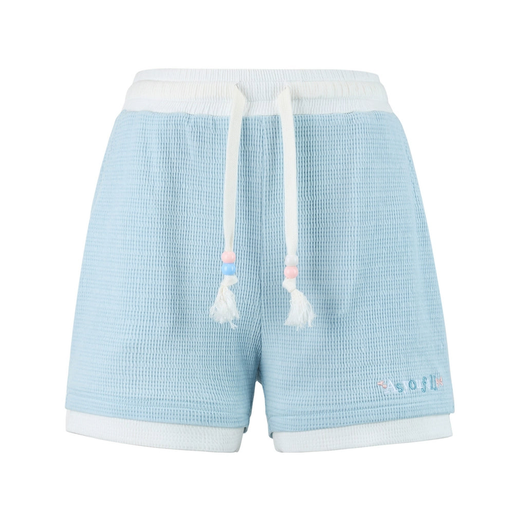 Colour-Block Drawstring Shorts Pants