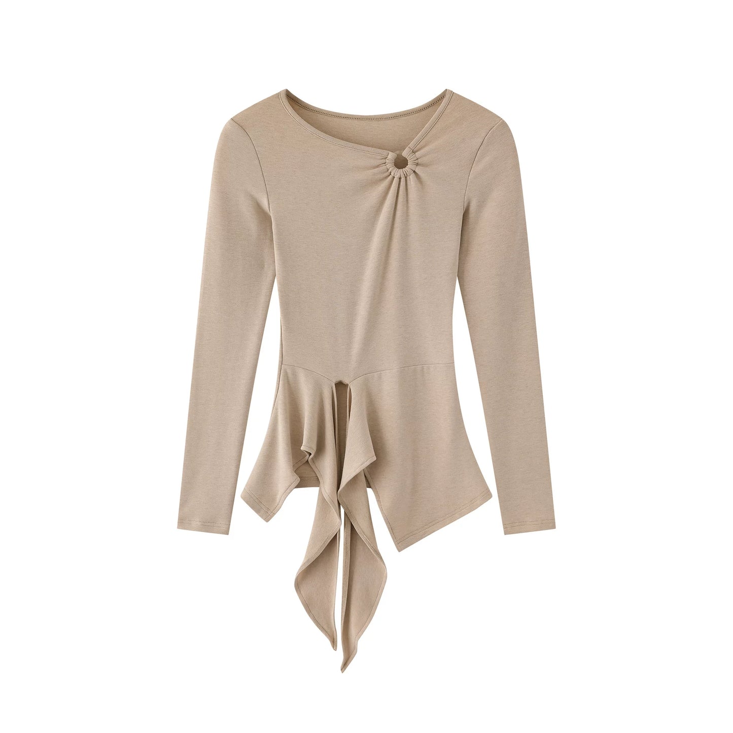 Twisted Tie Slim-Fit Blouse