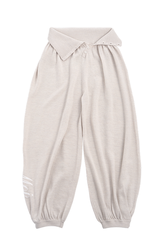 Wool Button-Up Knit Pants