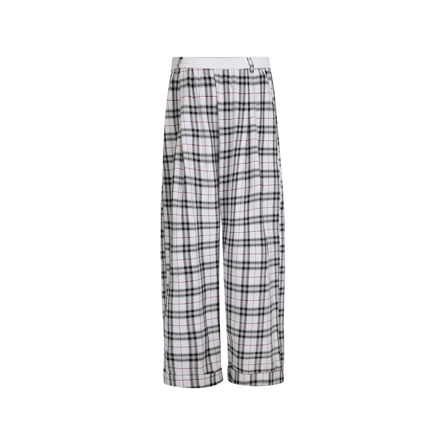 Plaid Wide-Leg Pants