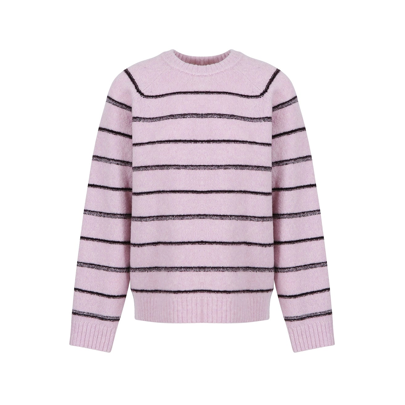 Wool Blend Striped Knit Pullover Sweater