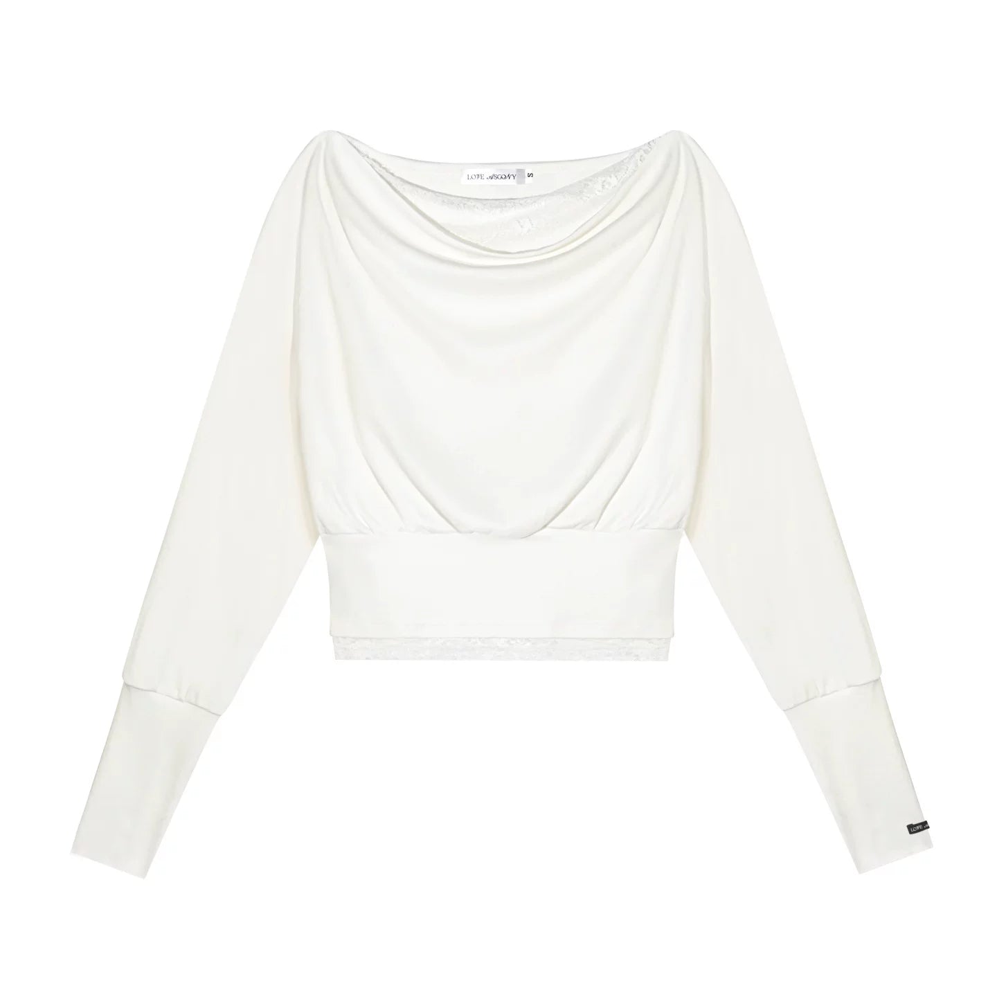 Off-Shoulder-Top mit Spitzeneinsatz