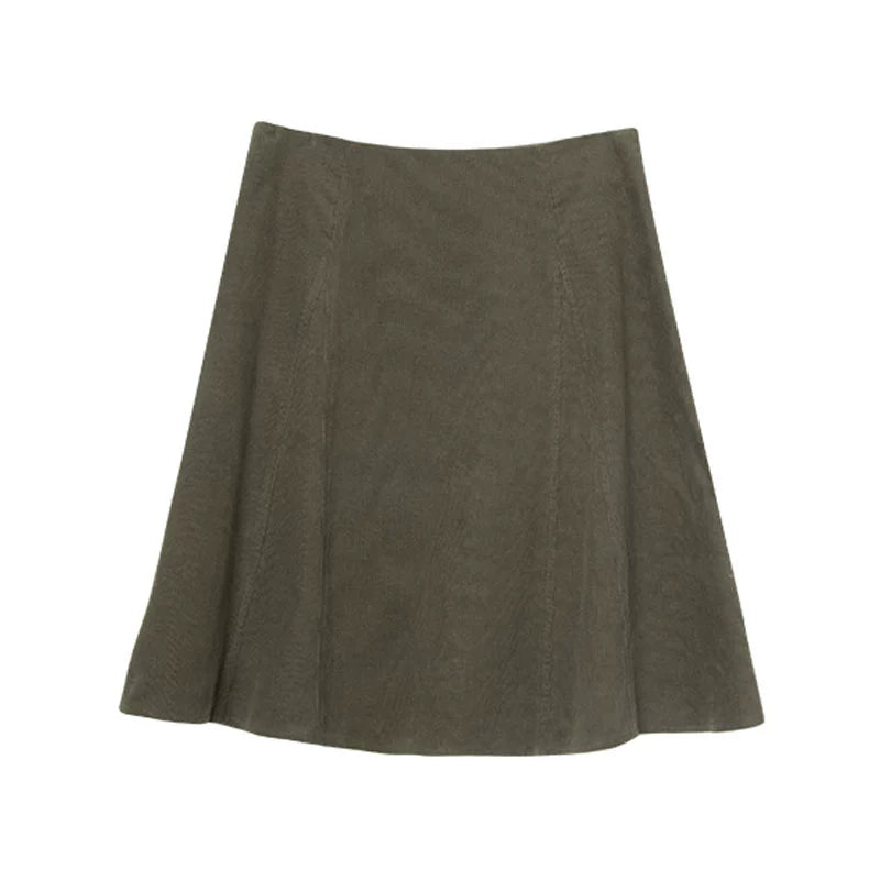 Corduroy Split A-Line Skirt