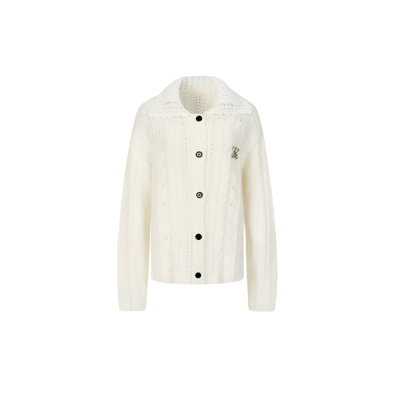 Double Collar Knit Cardigan