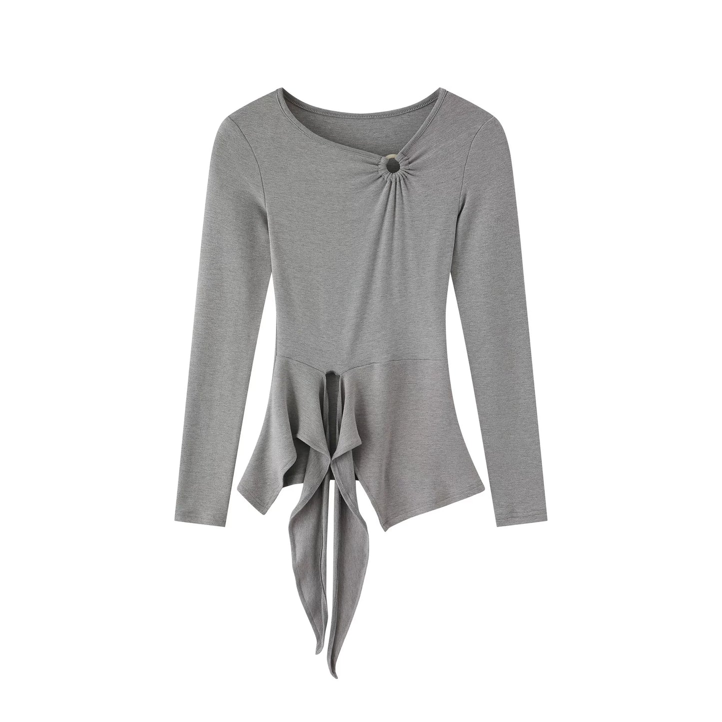 Twisted Tie Slim-Fit Blouse