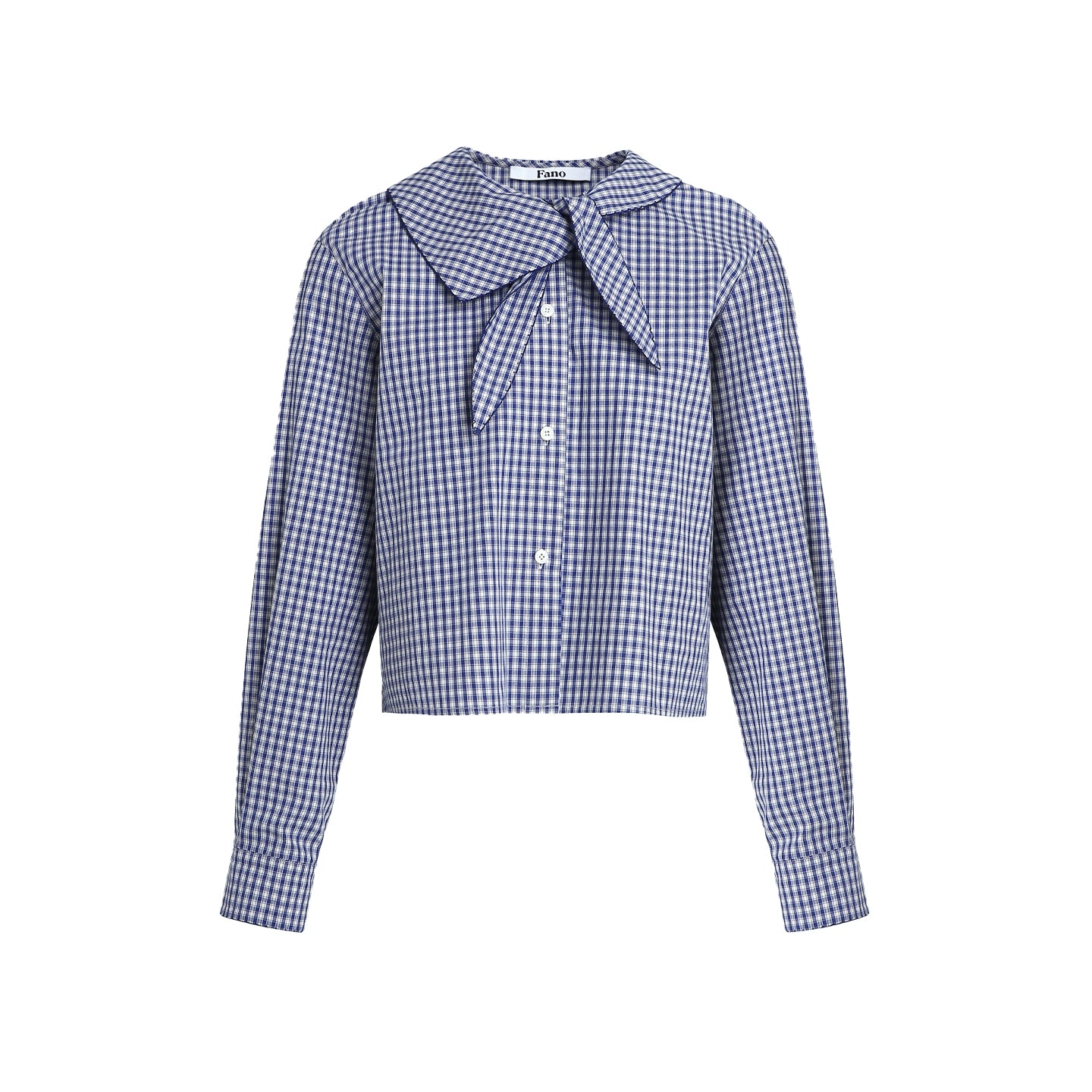 Rabbit Ear Collar Cropped Shirt