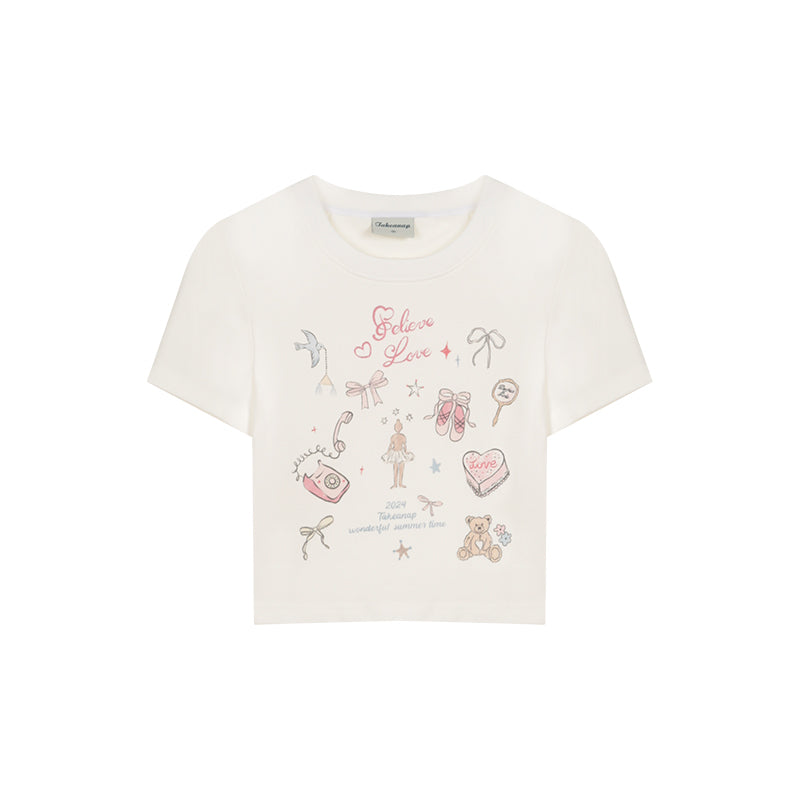 Retro BM Style Crop T-Shirt