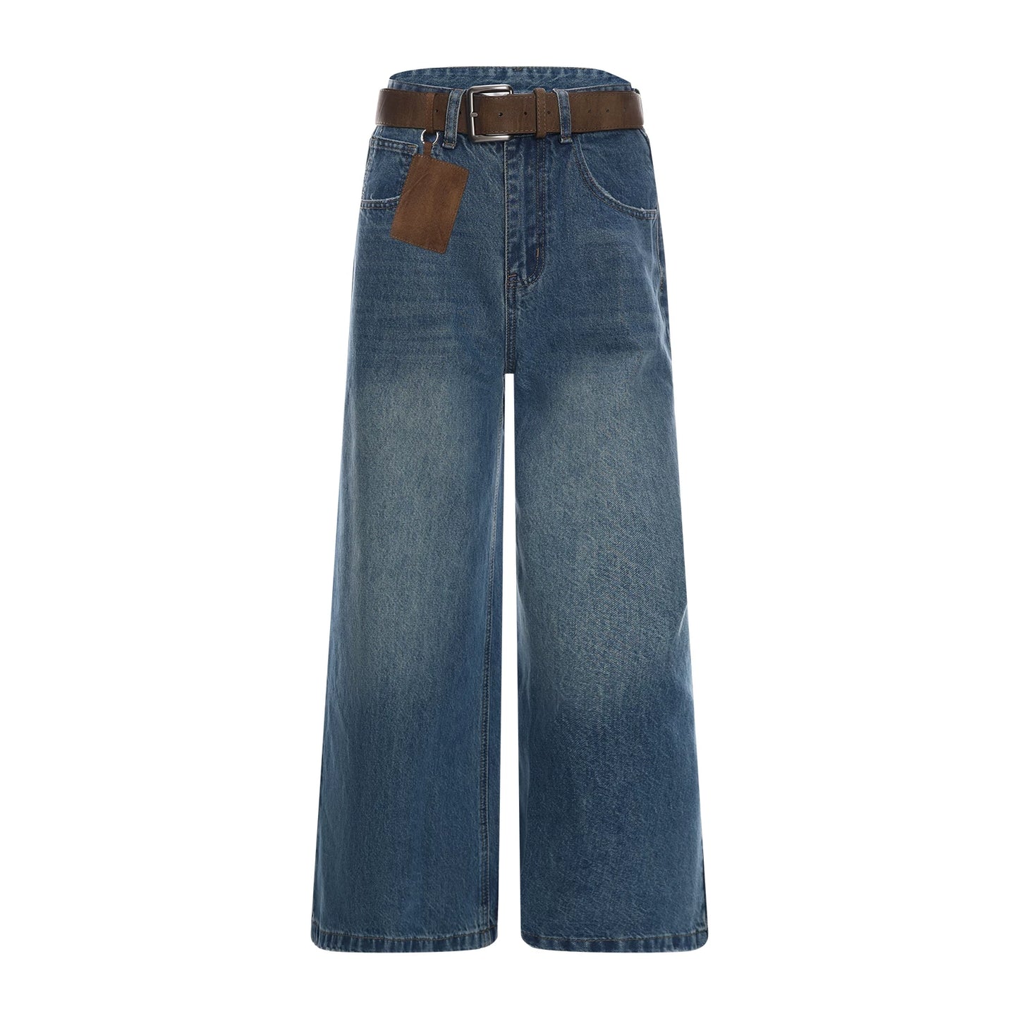 Basic Blue Wide-Leg Jeans